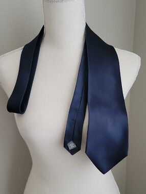 Stafford Executive Satin Navy Blue Silk Tie